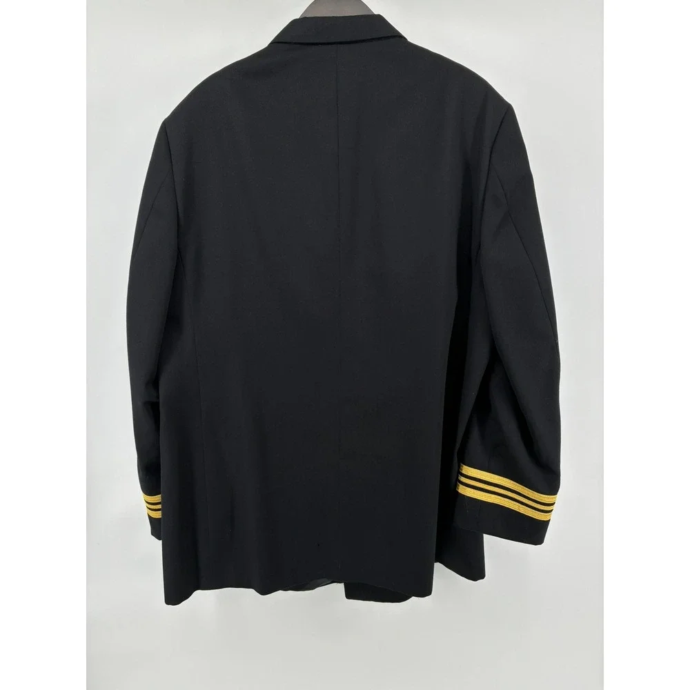 US NAVY Brook Brothers 50L Premier Collection Double Breasted Blazer USA Black